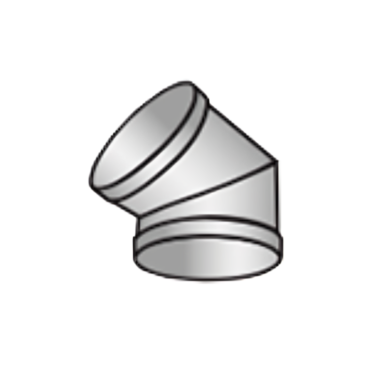 Ductwork and Venting - PVC 45 degree Elbow used in order to offset obstacles.